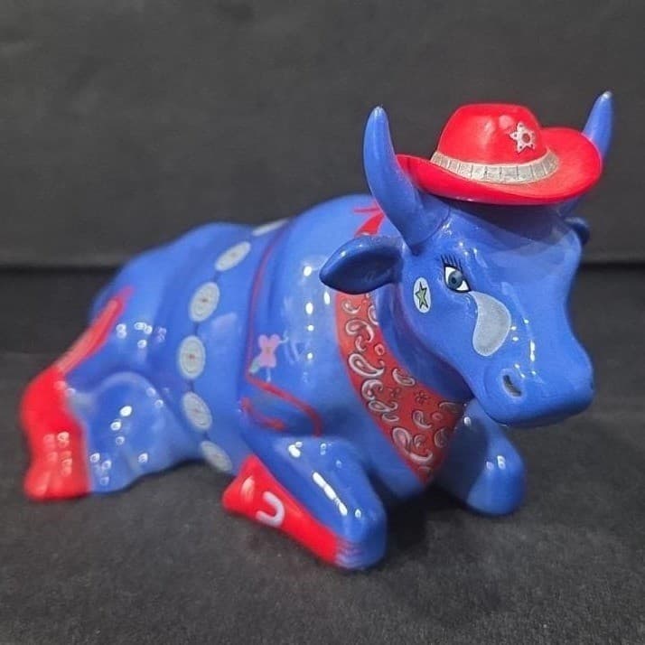 Cow Parade Even cowgirls get the Blues, Westland Giftware, #9180, No Box - Thumbnail 3