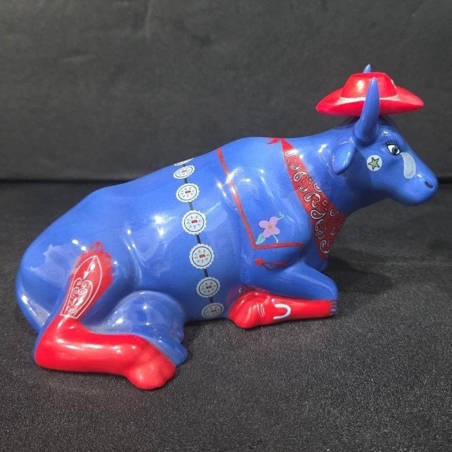Cow Parade Even cowgirls get the Blues, Westland Giftware, #9180, No Box - Thumbnail 4