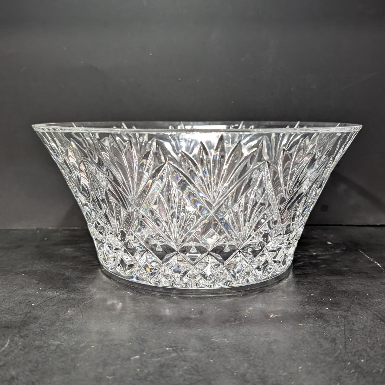 Waterford Crystal Clear Flared Rim Bowl, Vintage Cassidy Pattern, Centerpiece - Thumbnail 2
