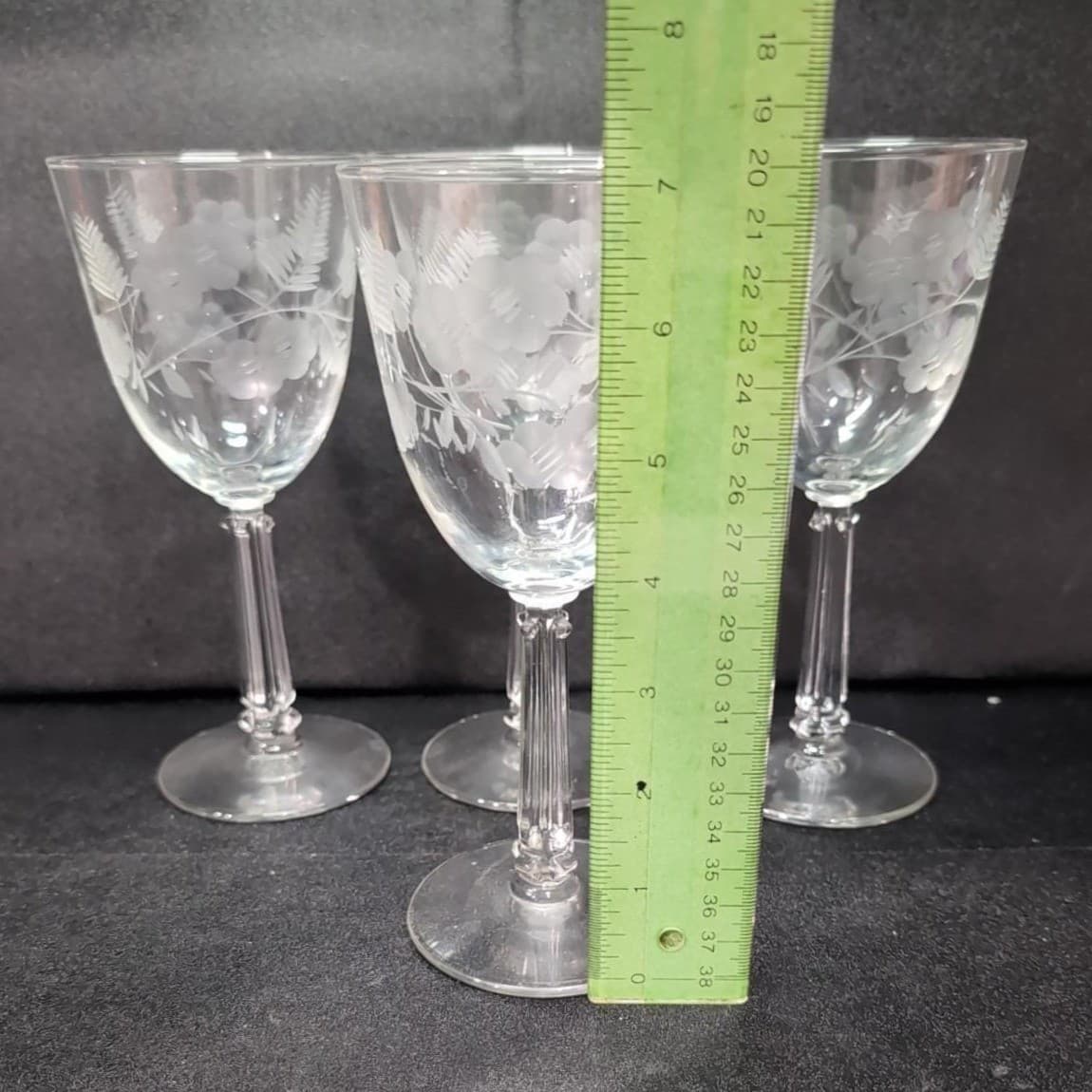 Libbey Rock Sharpe Water Goblets, Set of 4, Vintage Garland Design, Stemware - Thumbnail 9