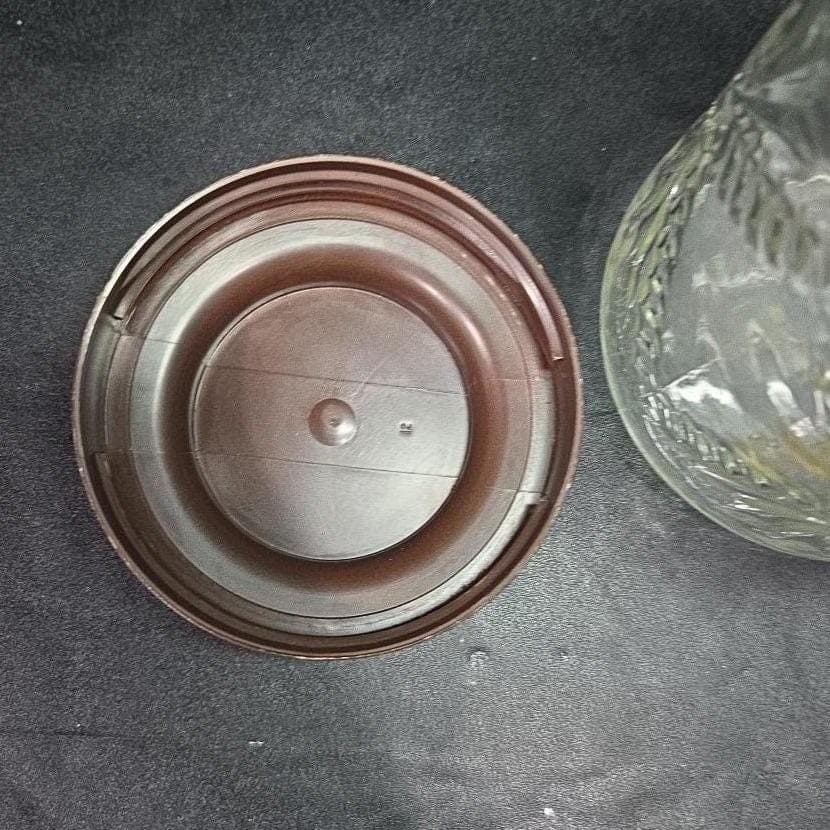 Anchor Hocking Embossed Clear Glass Jars, Set of 2, Vintage Fan Cross Canisters - Thumbnail 8