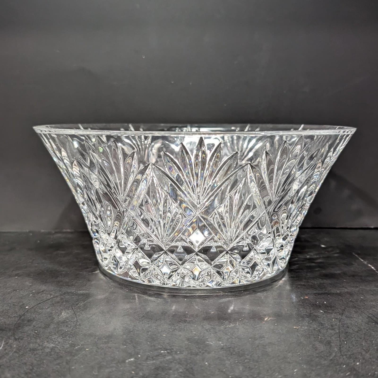 Waterford Crystal Clear Flared Rim Bowl, Vintage Cassidy Pattern, Centerpiece - Thumbnail 3