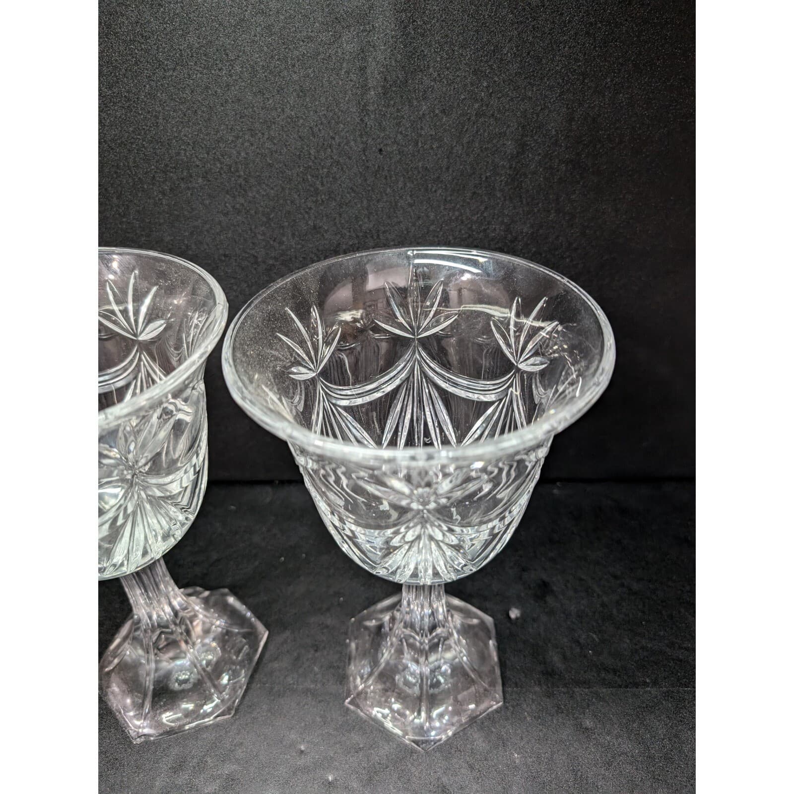 Crystal Compote Stemmed Bowl Oversized Goblet 9" Tall, Two Table Centerpieces - Thumbnail 5