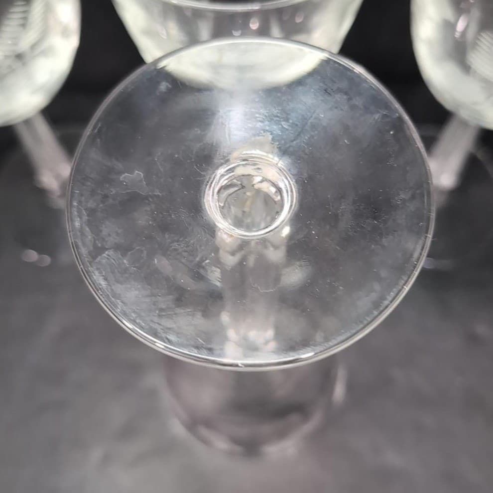 Libbey Rock Sharpe Water Goblets, Set of 4, Vintage Garland Design, Stemware - Thumbnail 8