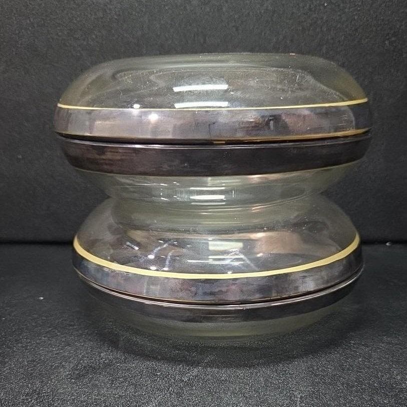 Platinum Trim Glass Dessert Bowls, Set of 4, Vintage Clear Glassware, Tableware - Thumbnail 8