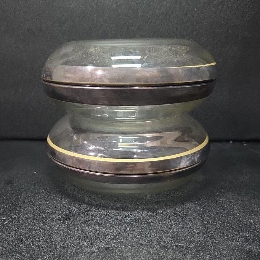 Platinum Trim Glass Dessert Bowls, Set of 4, Vintage Clear Glassware, Tableware - Thumbnail 7