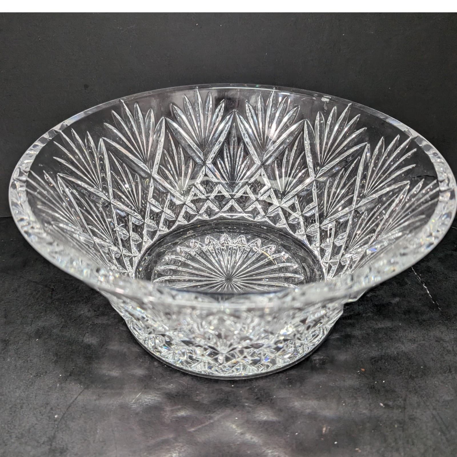 Waterford Crystal Clear Flared Rim Bowl, Vintage Cassidy Pattern, Centerpiece - Thumbnail 6