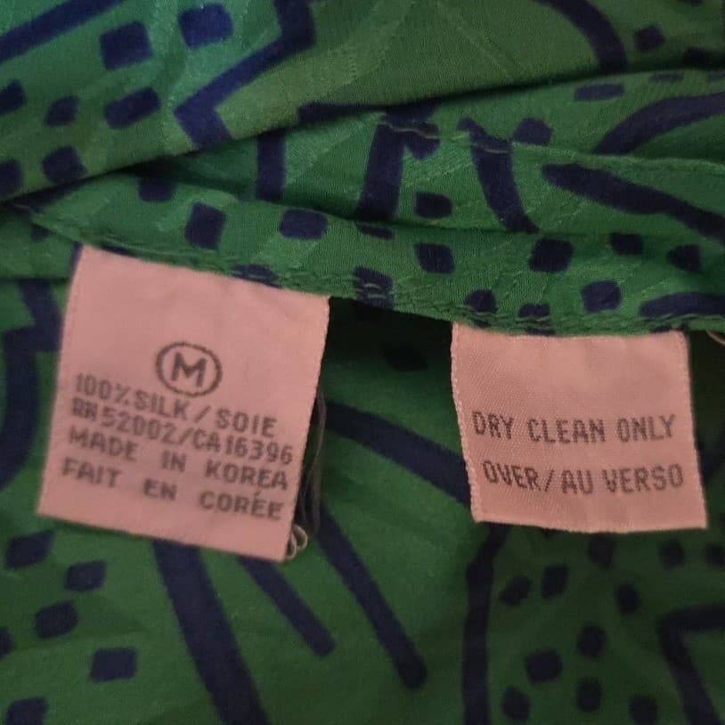Liz Claiborne Collection Green Silk Leaf Print Skirt Suit Set, Women's Size 6 - Thumbnail 7