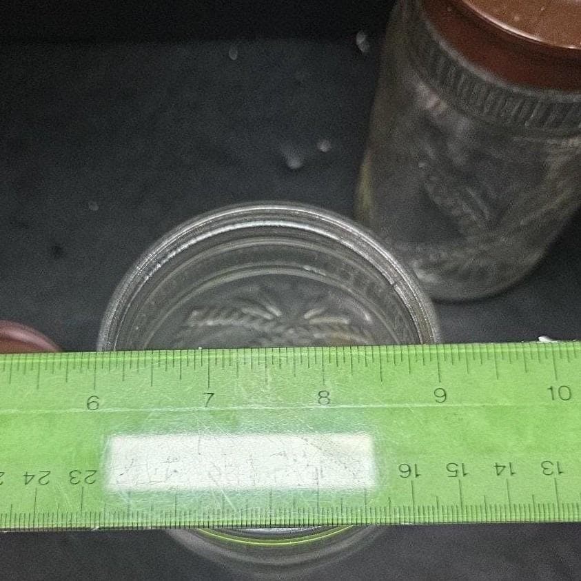 Anchor Hocking Embossed Clear Glass Jars, Set of 2, Vintage Fan Cross Canisters - Thumbnail 10