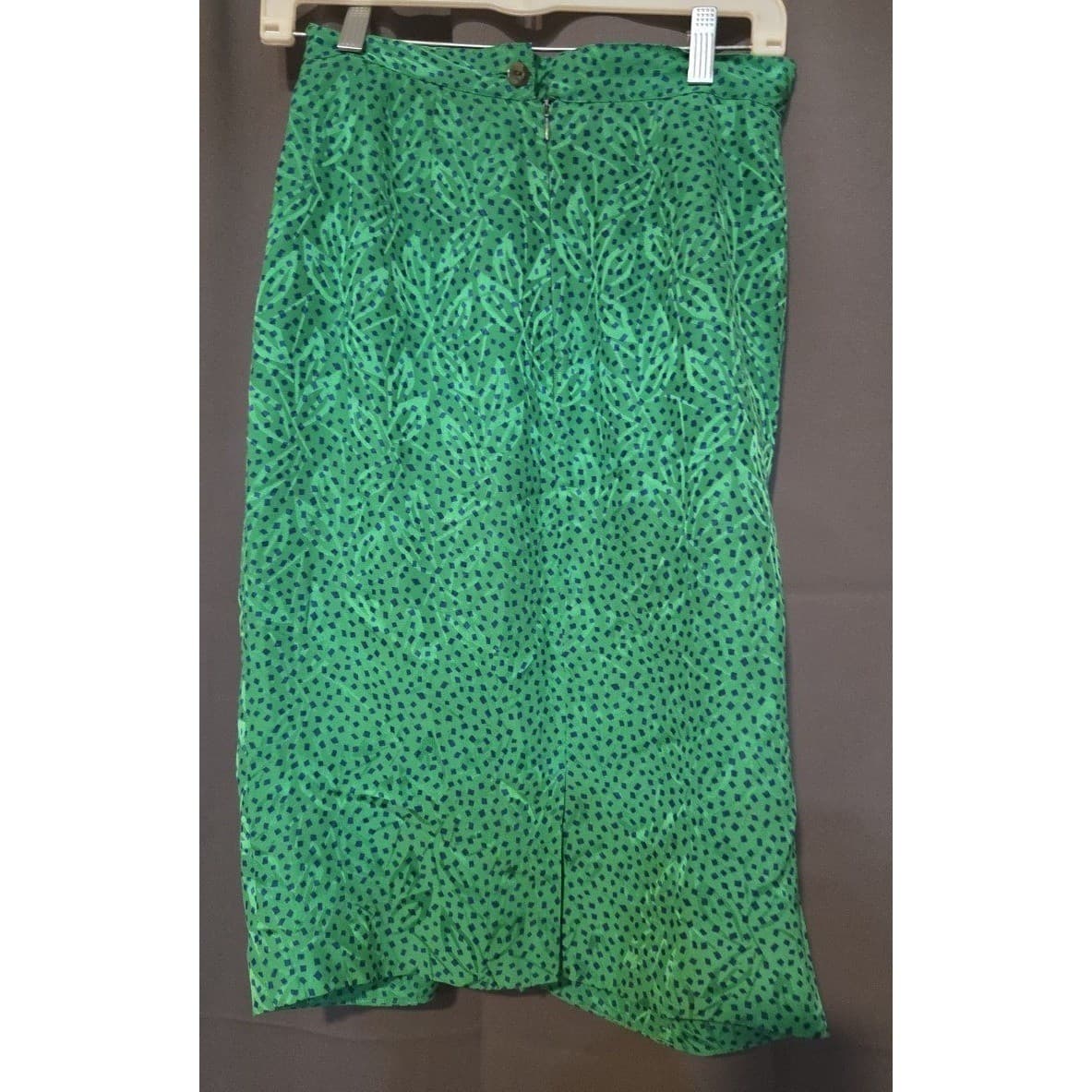 Liz Claiborne Collection Green Silk Leaf Print Skirt Suit Set, Women's Size 6 - Thumbnail 9