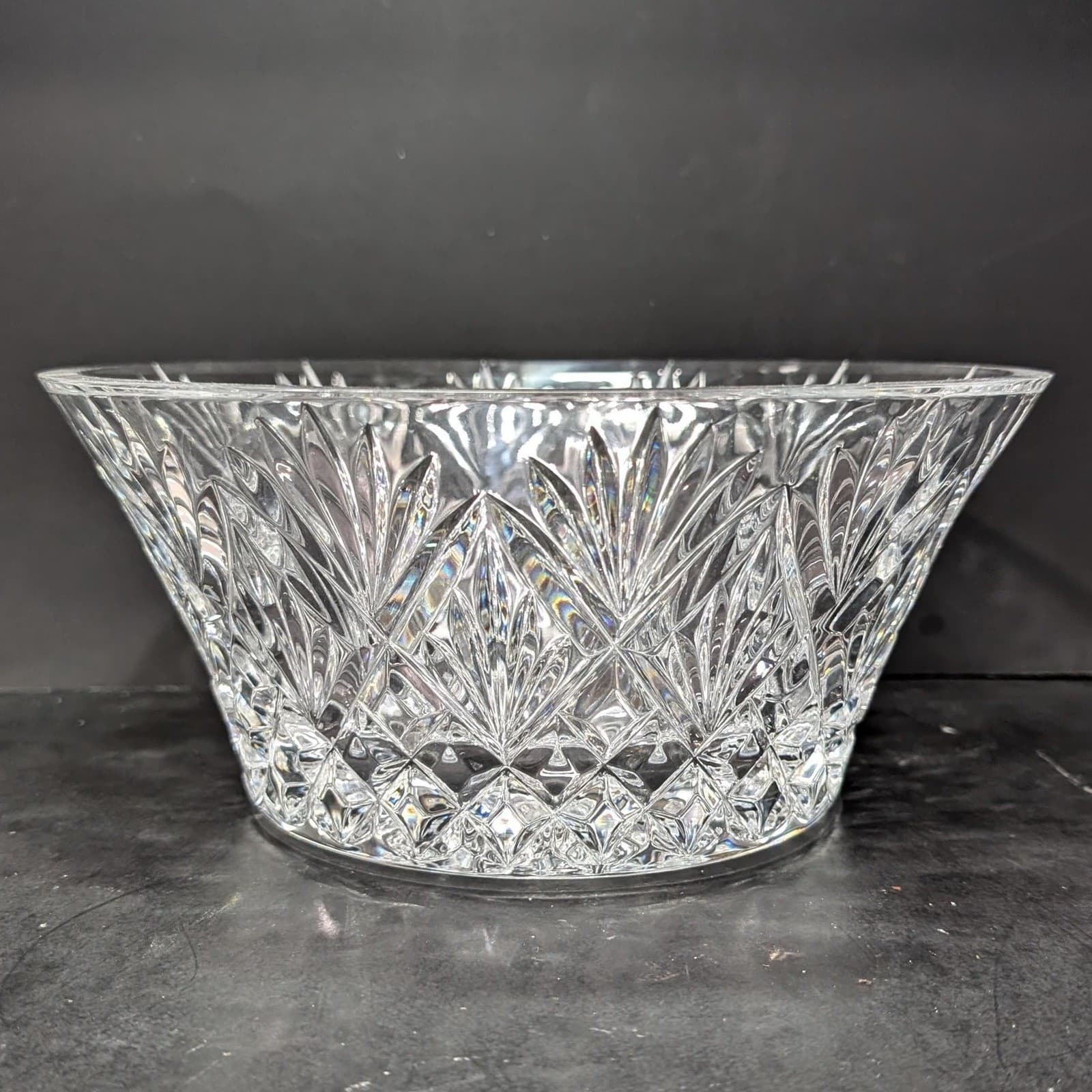 Waterford Crystal Clear Flared Rim Bowl, Vintage Cassidy Pattern, Centerpiece - Thumbnail 5
