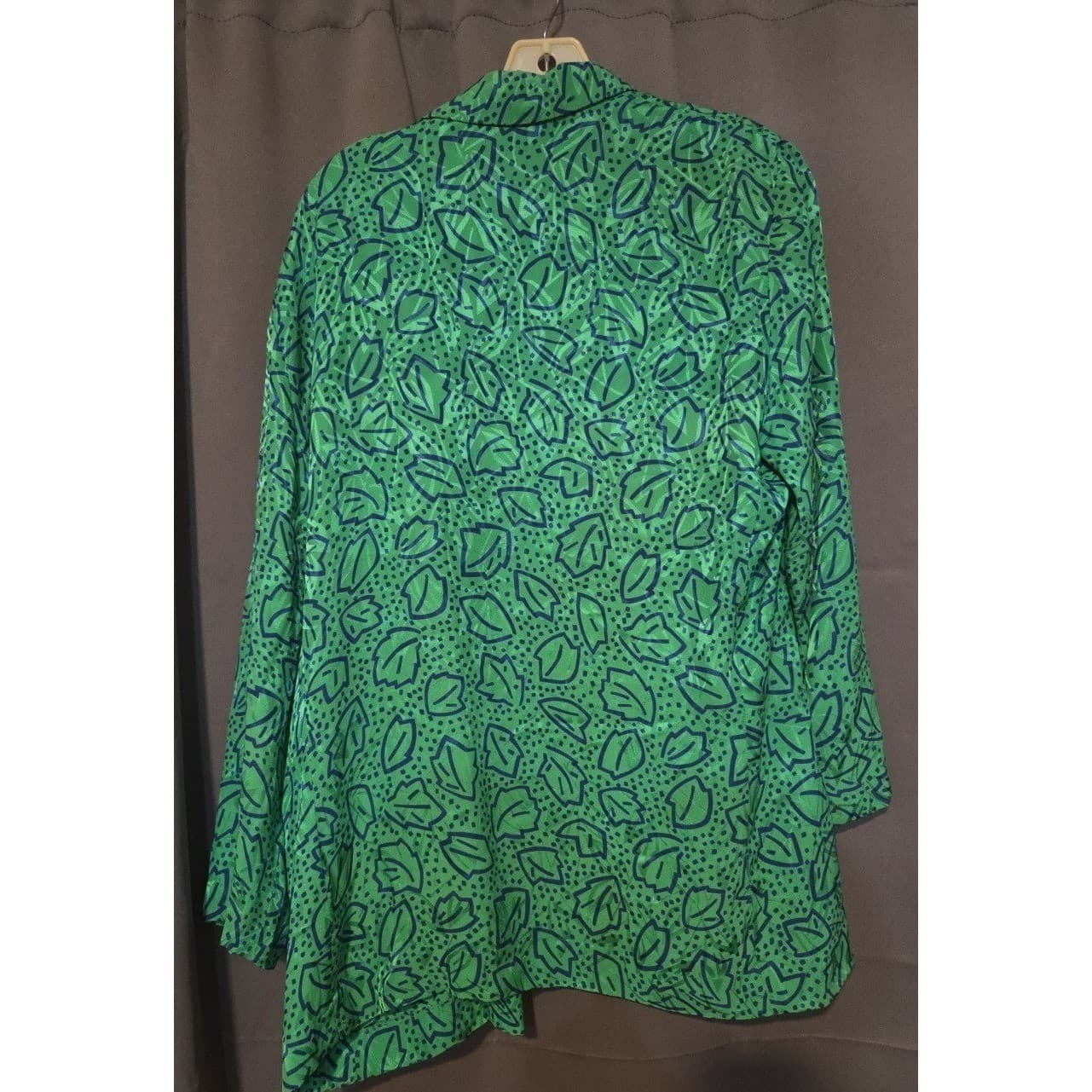 Liz Claiborne Collection Green Silk Leaf Print Skirt Suit Set, Women's Size 6 - Thumbnail 5