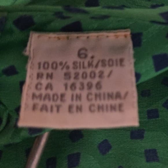 Liz Claiborne Collection Green Silk Leaf Print Skirt Suit Set, Women's Size 6 - Thumbnail 8