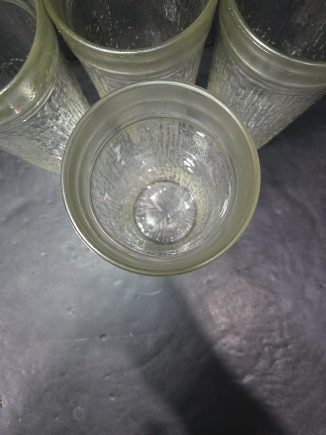 Kerr Clear Bark Textured Tumblers, Set of 4, Vintage 16 Oz Ice Drinking Glasses - Thumbnail 6