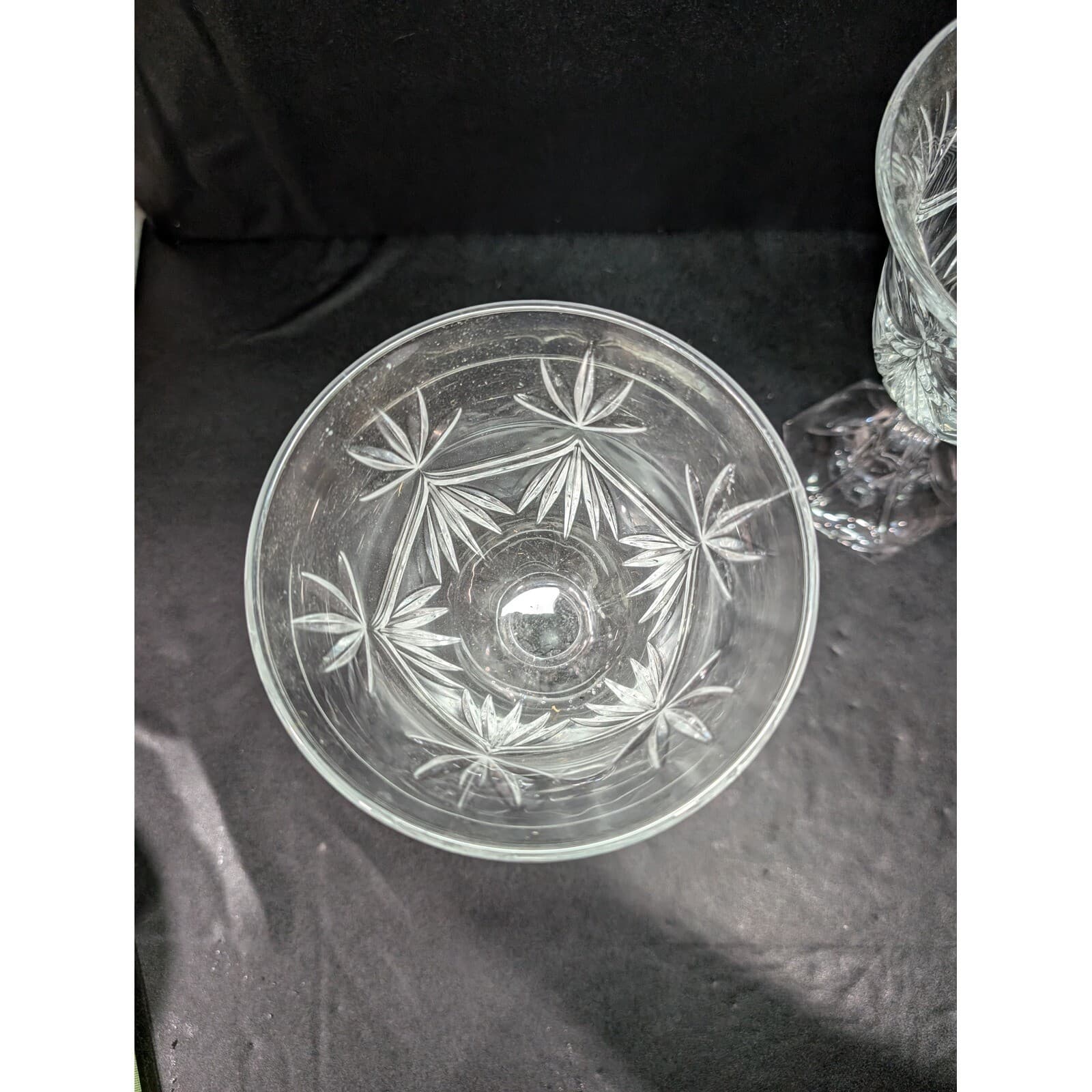 Crystal Compote Stemmed Bowl Oversized Goblet 9" Tall, Two Table Centerpieces - Thumbnail 6