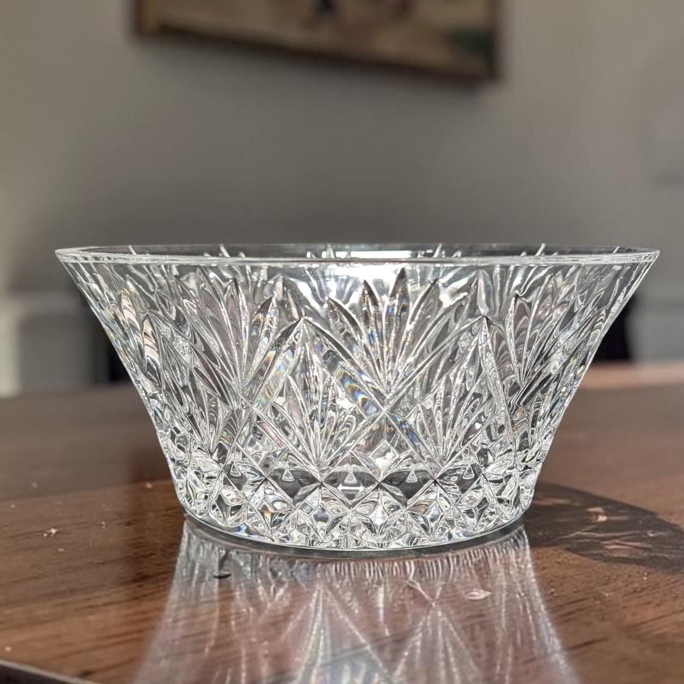 Waterford Crystal Clear Flared Rim Bowl, Vintage Cassidy Pattern, Centerpiece