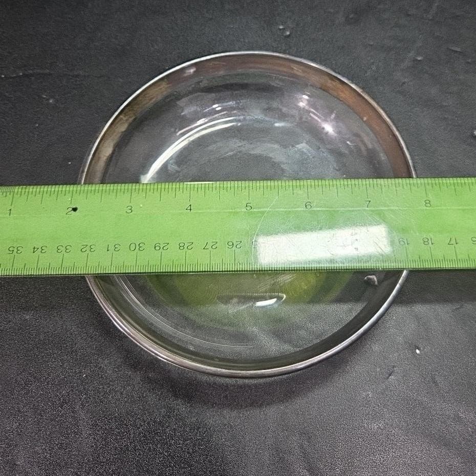 Platinum Trim Glass Dessert Bowls, Set of 4, Vintage Clear Glassware, Tableware - Thumbnail 5