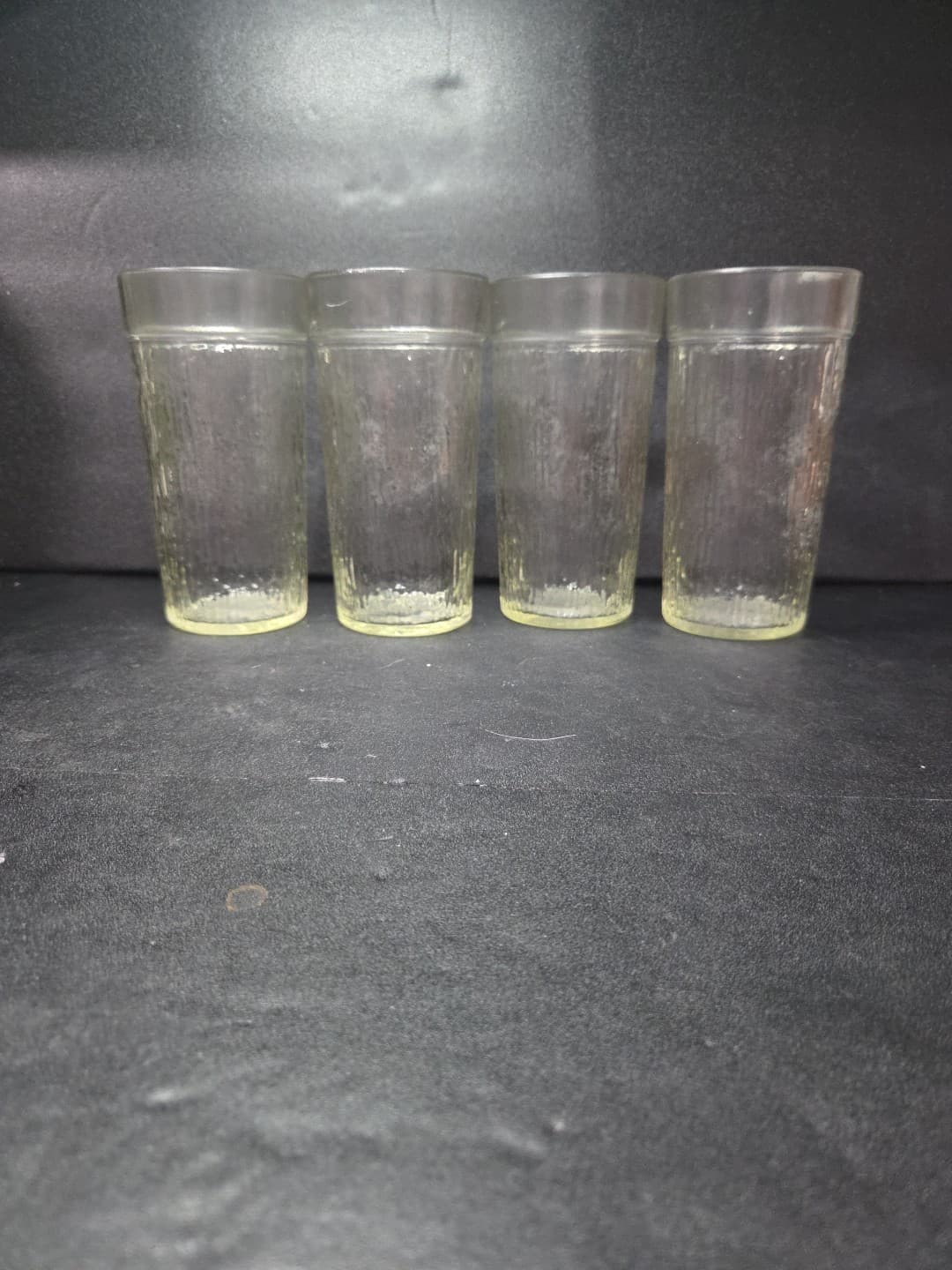 Kerr Clear Bark Textured Tumblers, Set of 4, Vintage 16 Oz Ice Drinking Glasses - Thumbnail 4