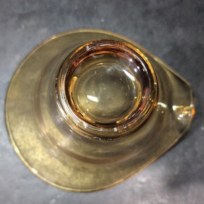Viking Glass Amber Candy Dish, Vintage Mid Century Modern Decor, Chip & Dip Bowl - Thumbnail 8