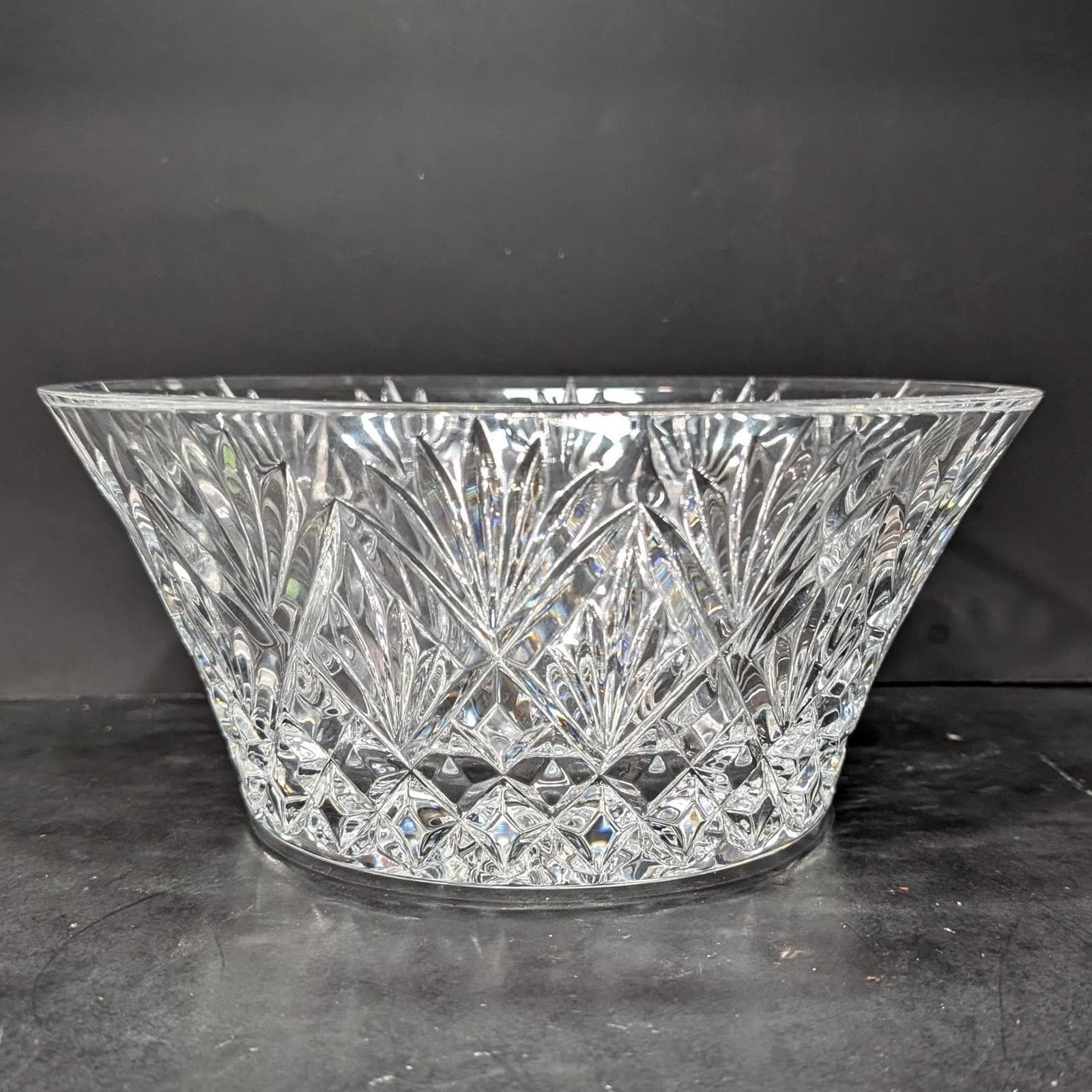 Waterford Crystal Clear Flared Rim Bowl, Vintage Cassidy Pattern, Centerpiece - Thumbnail 4