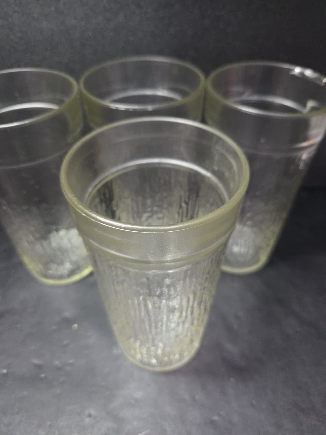 Kerr Clear Bark Textured Tumblers, Set of 4, Vintage 16 Oz Ice Drinking Glasses - Thumbnail 5
