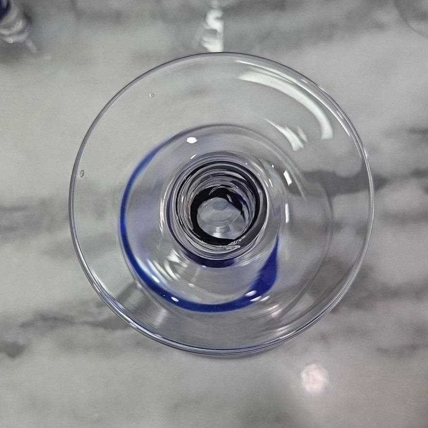 Pier 1 Imports Cobalt Blue Swirline Margarita Glasses, Set of 4, Vintage Barware - Thumbnail 6