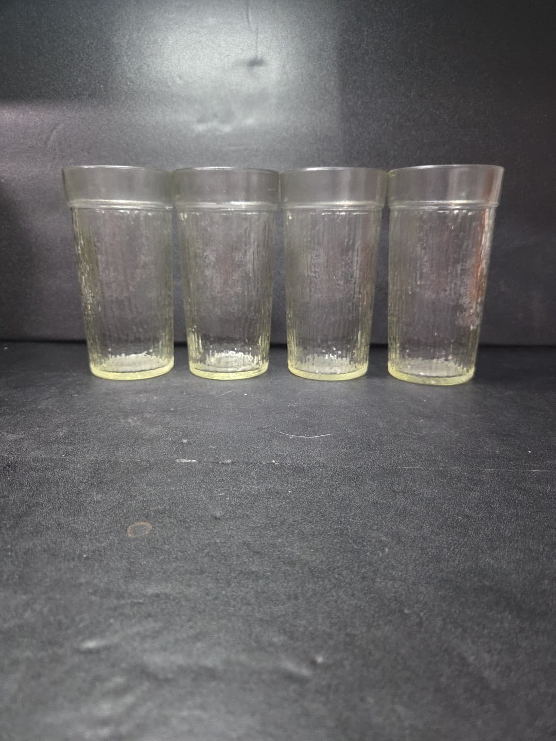 Kerr Clear Bark Textured Tumblers, Set of 4, Vintage 16 Oz Ice Drinking Glasses - Thumbnail 3