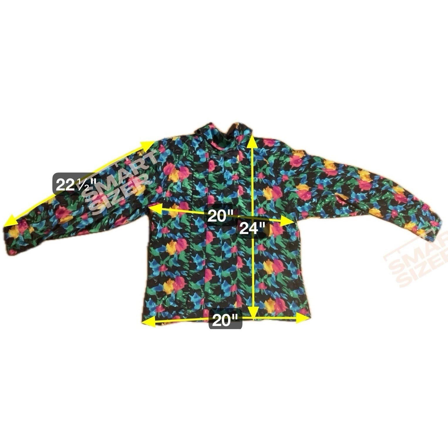 Michelle Stuart Vintage Abstract Floral High Neck Blouse, Women's Size 8 - Thumbnail 2