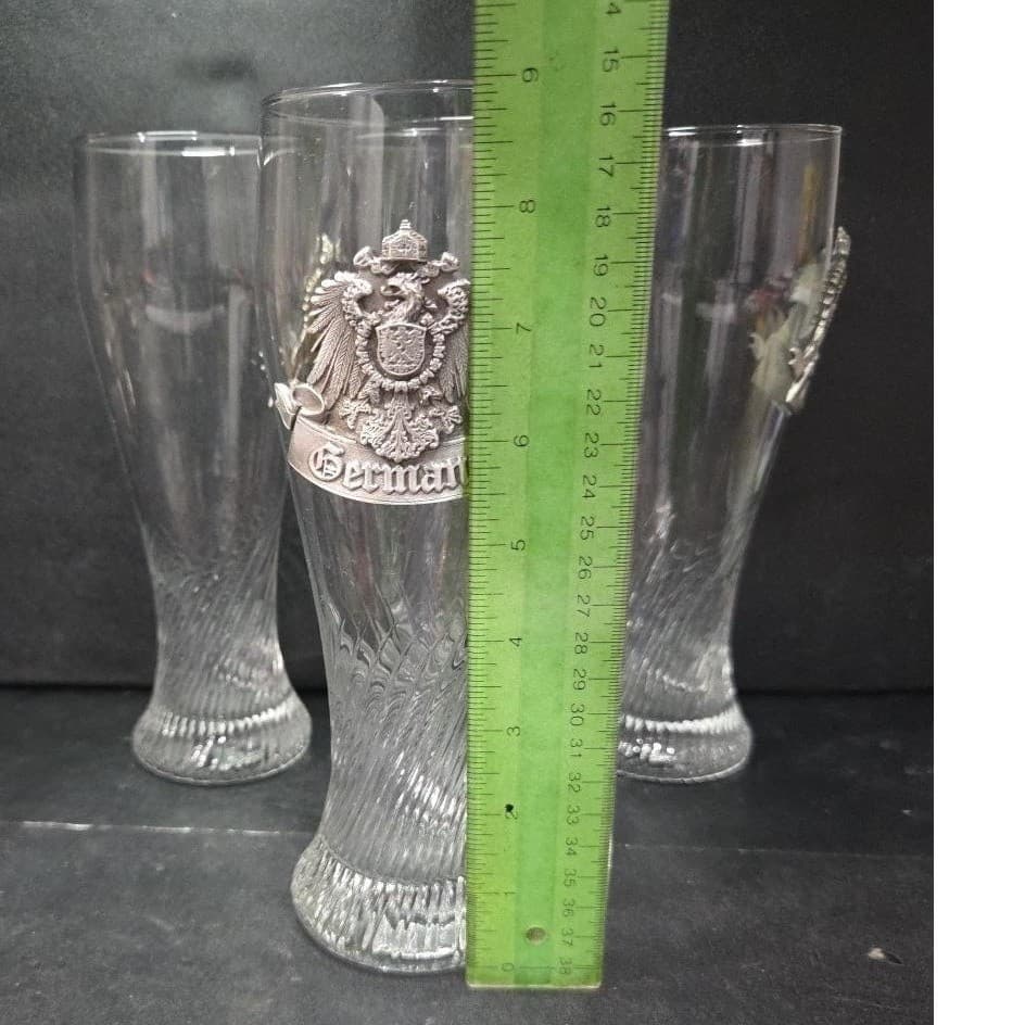 M. Cornell Germany Twisted Pilsner Glasses, Set of 4, Deutschland Metal Crest - Thumbnail 9