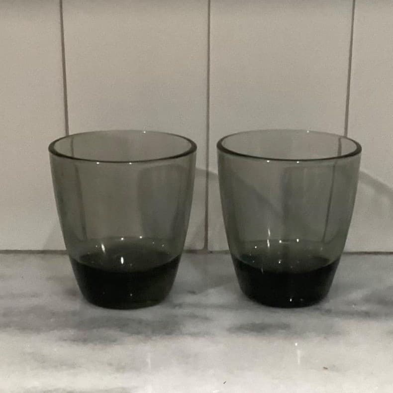 Libbey Classic Smoke Gray Double Old Fashioned Glasses Set of 2 Lowball Tumblers - Thumbnail 8