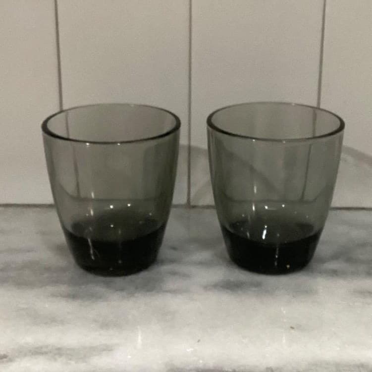 Libbey Classic Smoke Gray Double Old Fashioned Glasses Set of 2 Lowball Tumblers - Thumbnail 11