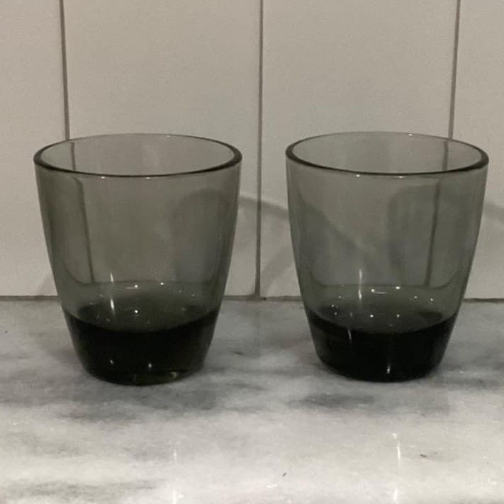 Libbey Classic Smoke Gray Double Old Fashioned Glasses Set of 2 Lowball Tumblers - Thumbnail 9
