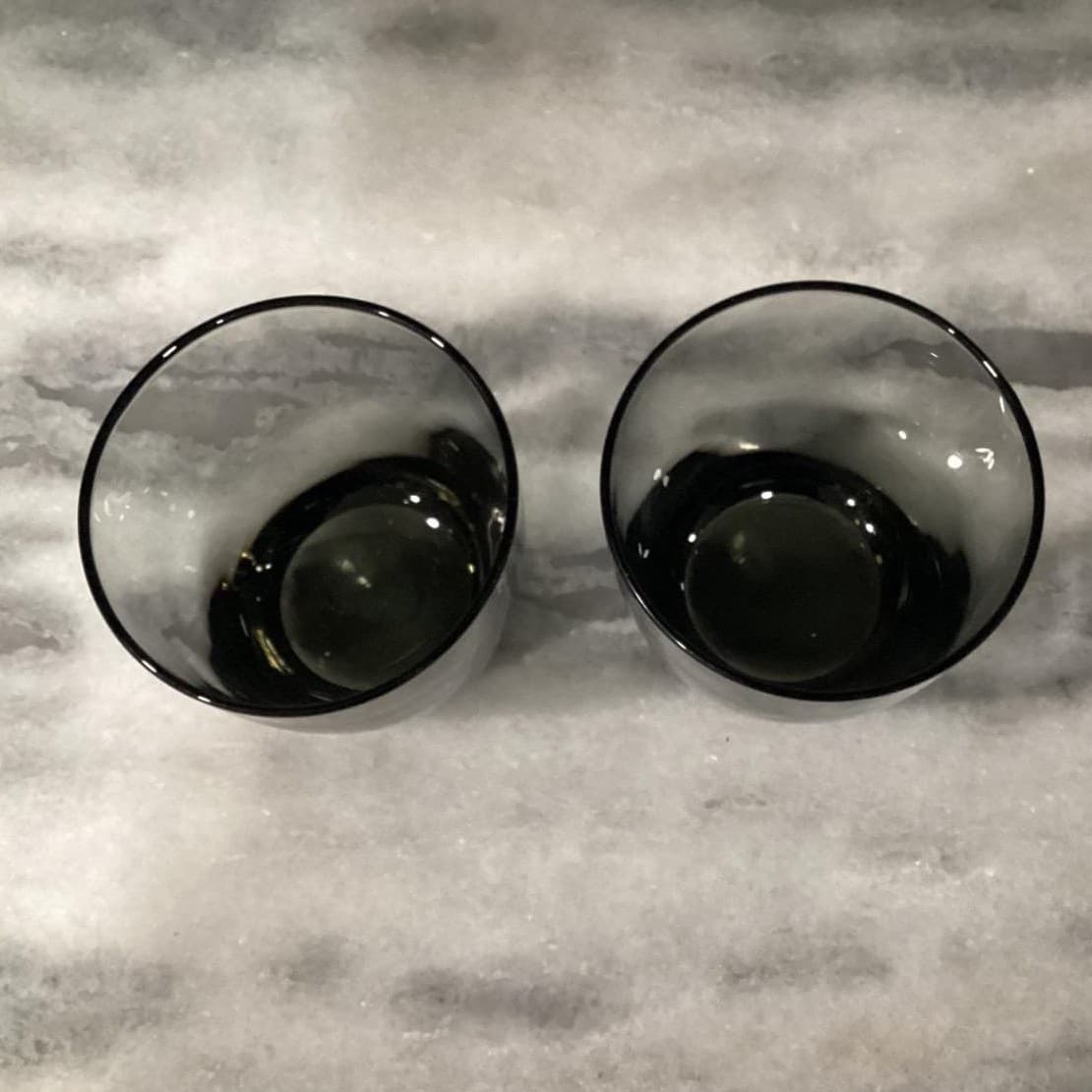 Libbey Smoke Gray Glass Tumblers, Set of 2, Vintage Weighted Bottom Glassware - Thumbnail 4