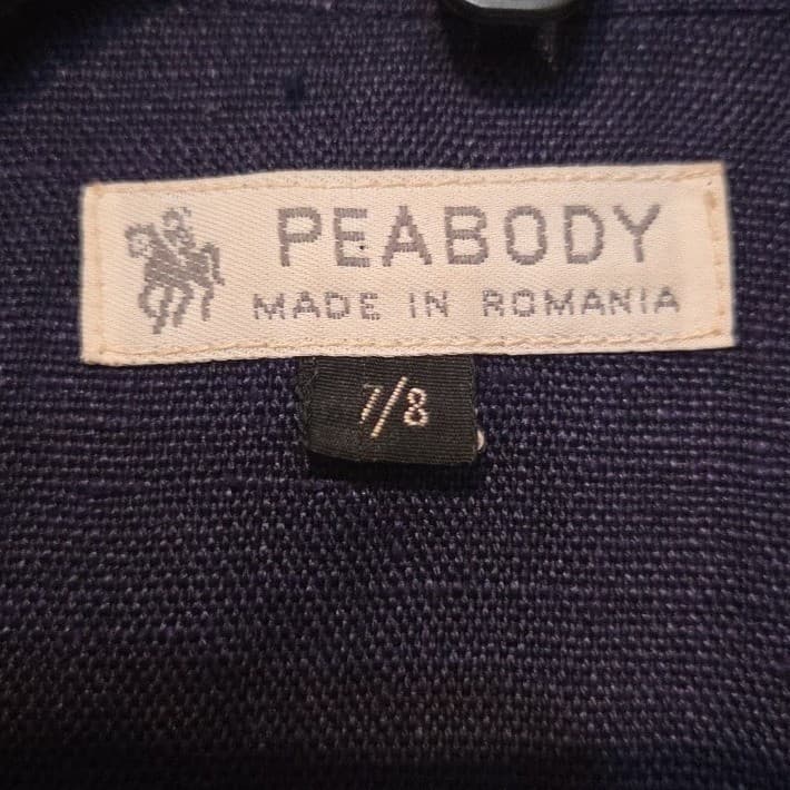 Peabody Navy Blue Blazer, Women's Size 7/8 Jacket, Linen Blend, Made in Romania - Thumbnail 5