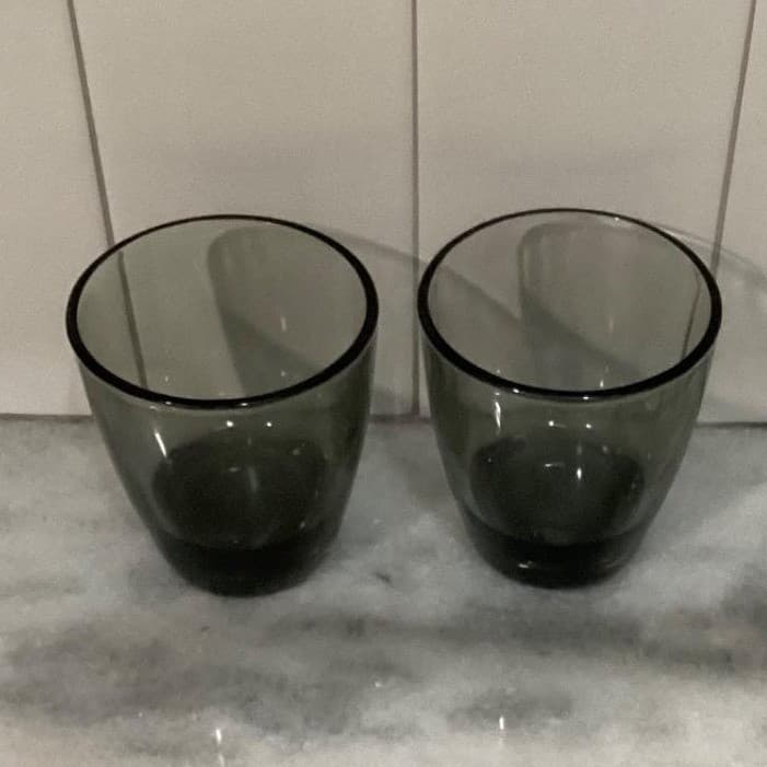 Libbey Classic Smoke Gray Double Old Fashioned Glasses Set of 2 Lowball Tumblers - Thumbnail 3