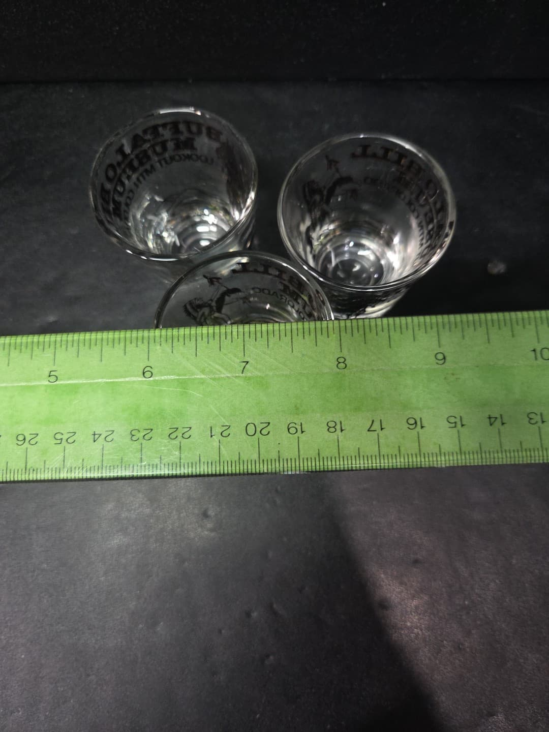 Buffalo Bill Shot Glass Trio, Lookout Mountain Souvenir, Black & Gold, Set of 3 - Thumbnail 9