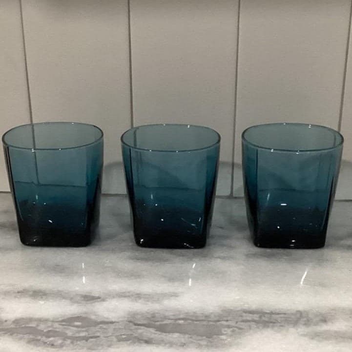 Anchor Hocking Rio Coastal Blue Old Fashioned Glasses, Set of 3 Lowball Tumblers - Thumbnail 2