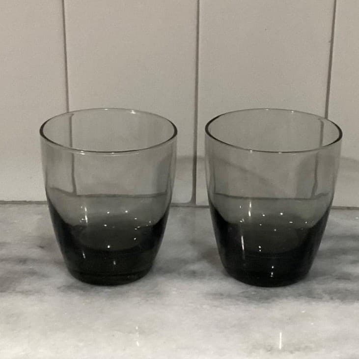 Libbey Smoke Gray Glass Tumblers, Set of 2, Vintage Weighted Bottom Glassware - Thumbnail 11
