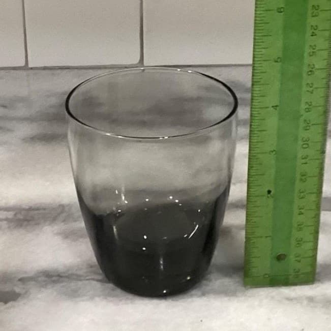 Libbey Smoke Gray Glass Tumblers, Set of 2, Vintage Weighted Bottom Glassware - Thumbnail 6