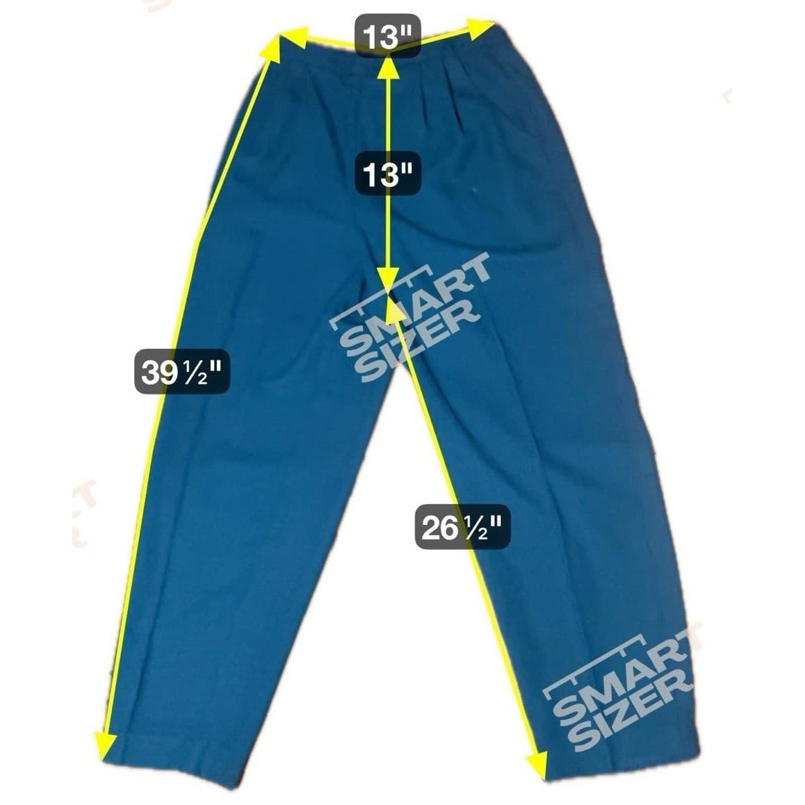 Plaza South Vintage Teal Blue High Waisted Pleated Trousers, Wome's Size 8 Pants - Thumbnail 2