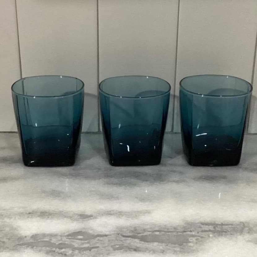 Anchor Hocking Rio Coastal Blue Old Fashioned Glasses, Set of 3 Lowball Tumblers - Thumbnail 10