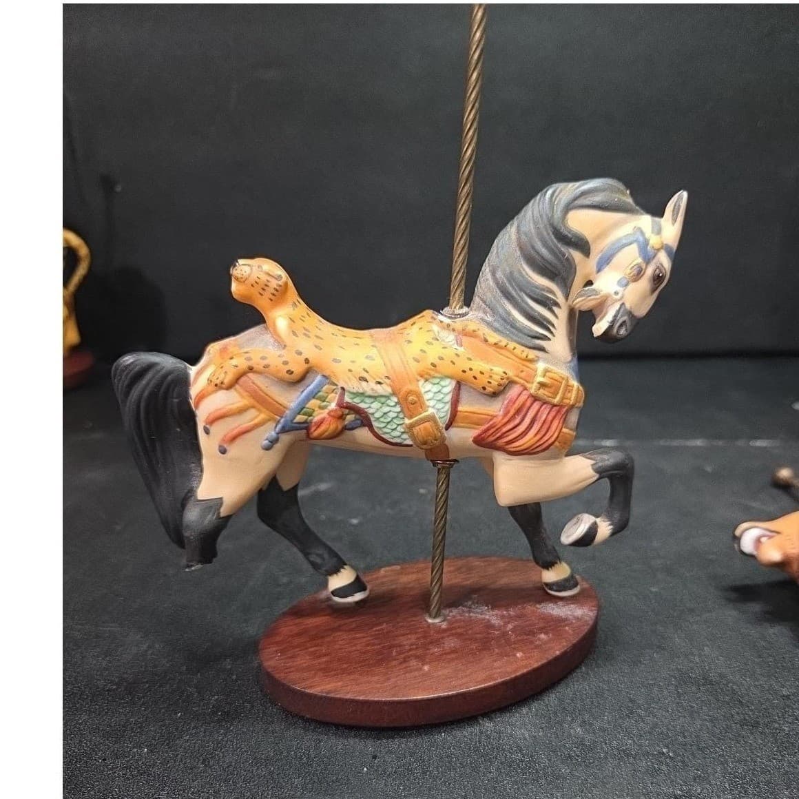 Franklin Mint Carousel Art Figurines, Set of 3 Repaired Pieces, Horse & Lions - Thumbnail 10