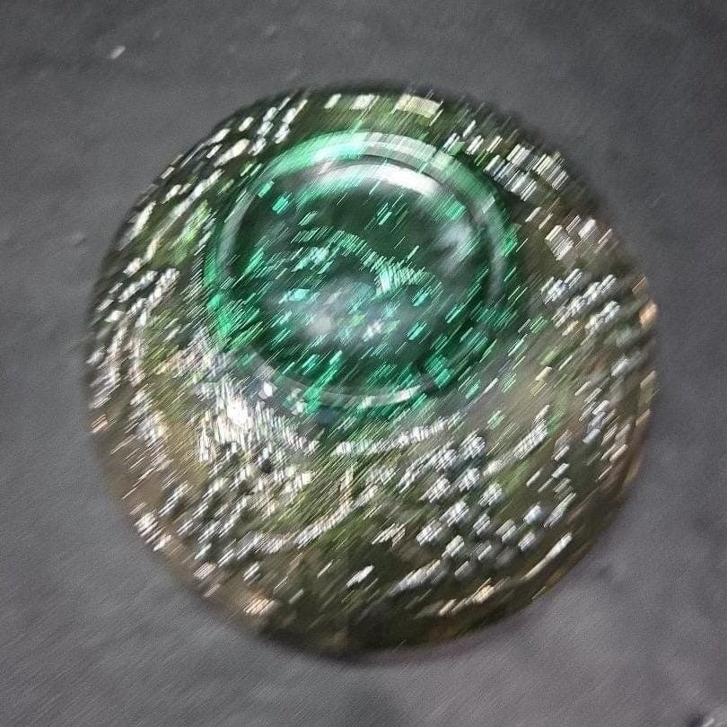 Imperial Grape Helios Leaf Green Gold Carnival Glass Bowls, Scalloped Set of 3 - Thumbnail 6