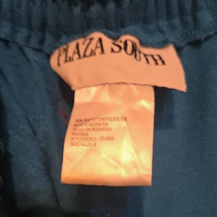 Plaza South Vintage Teal Blue High Waisted Pleated Trousers, Wome's Size 8 Pants - Thumbnail 5
