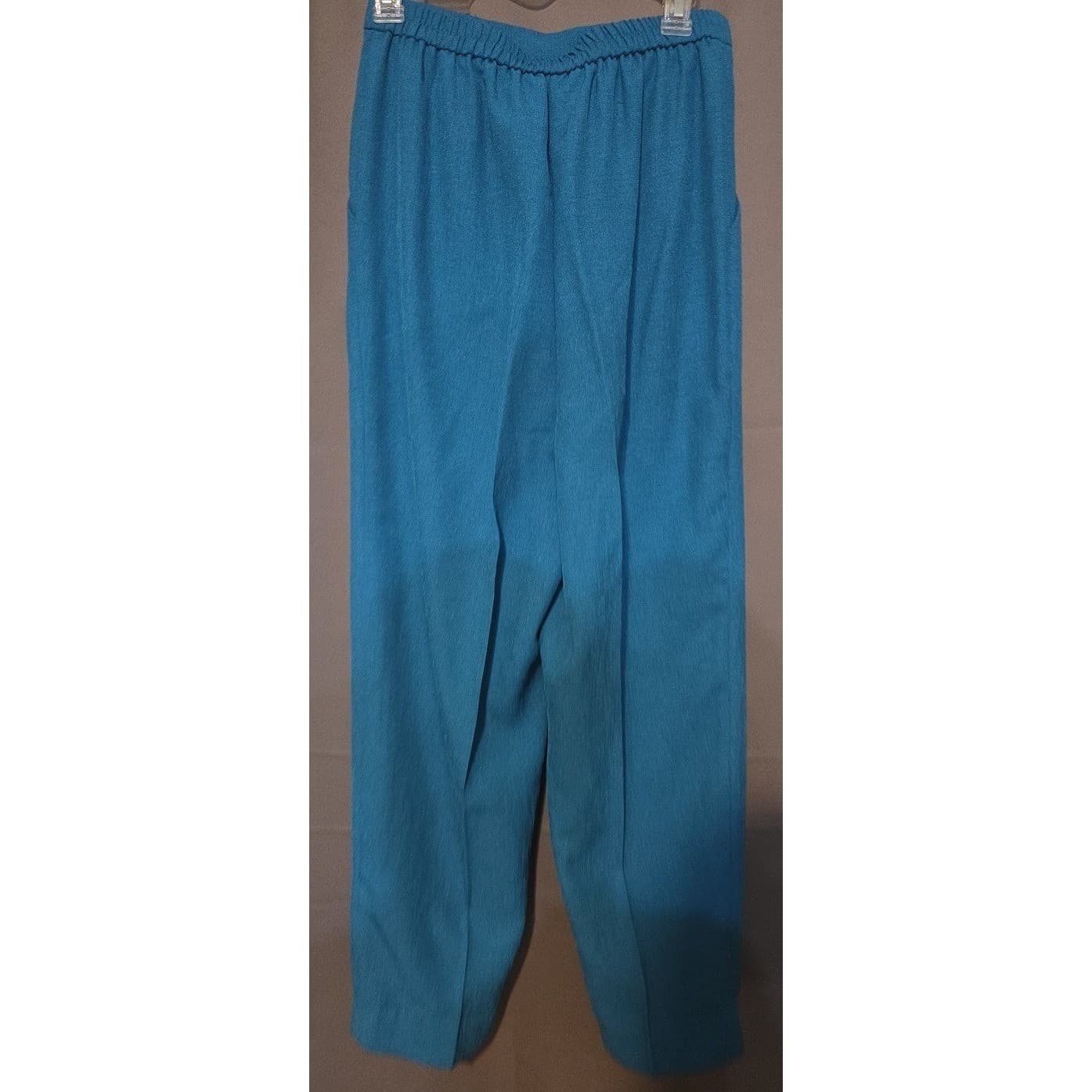 Plaza South Vintage Teal Blue High Waisted Pleated Trousers, Wome's Size 8 Pants - Thumbnail 4