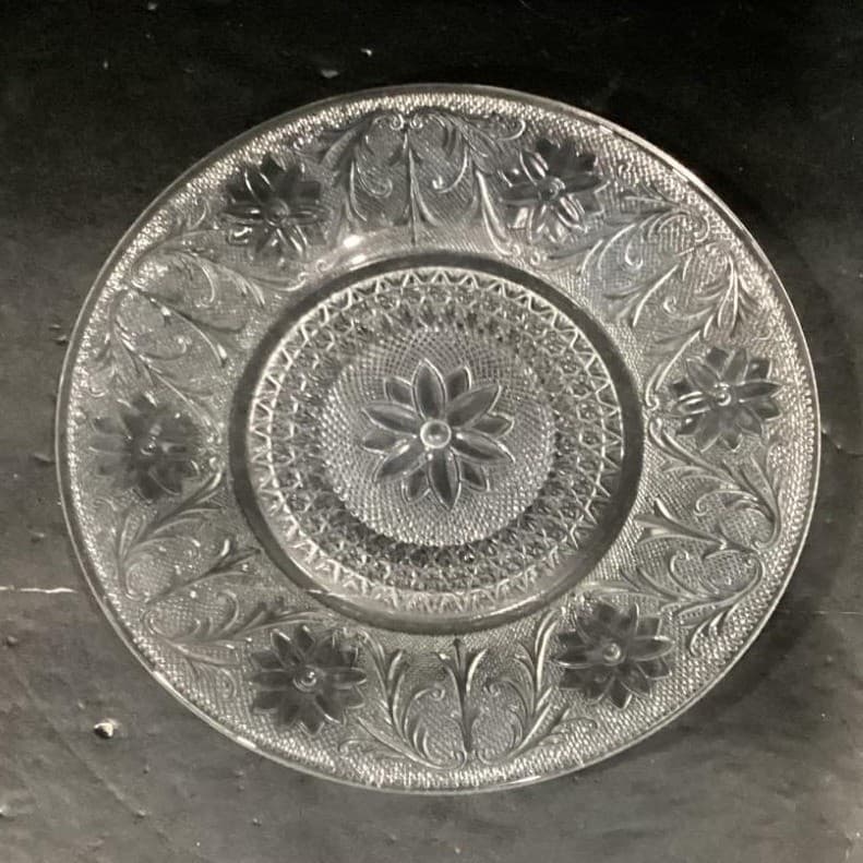 Indiana Glass Sandwich Tiara Dinner Plates, Set of 2, Vintage Clear Glassware - Thumbnail 3