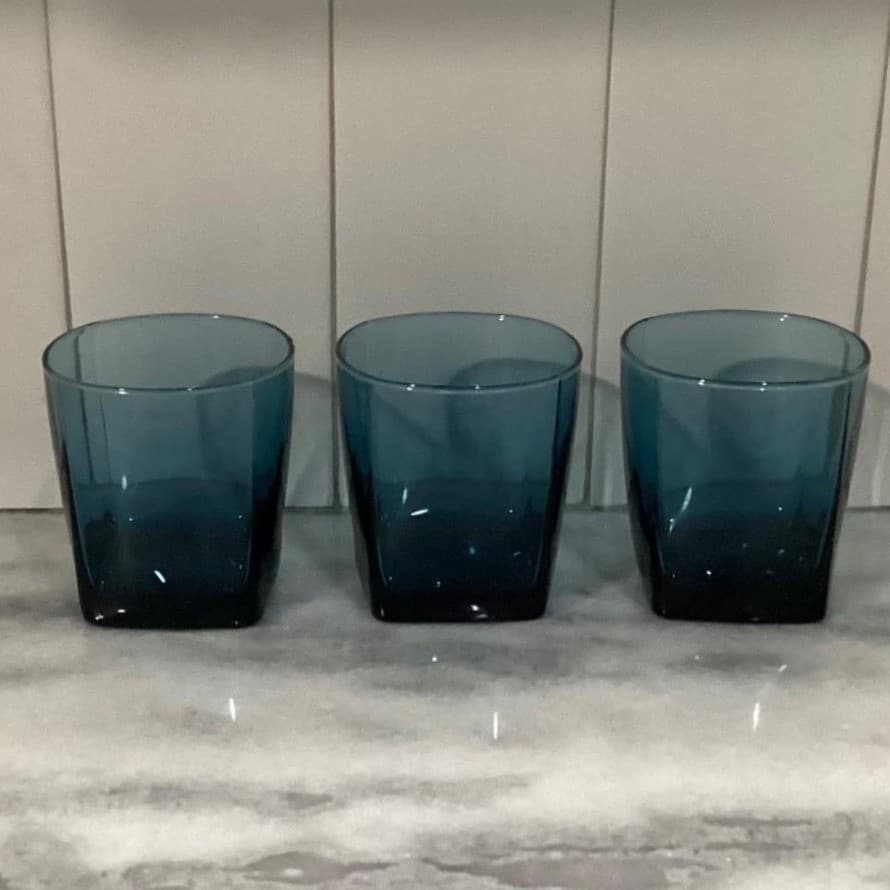 Anchor Hocking Rio Coastal Blue Old Fashioned Glasses, Set of 3 Lowball Tumblers - Thumbnail 11