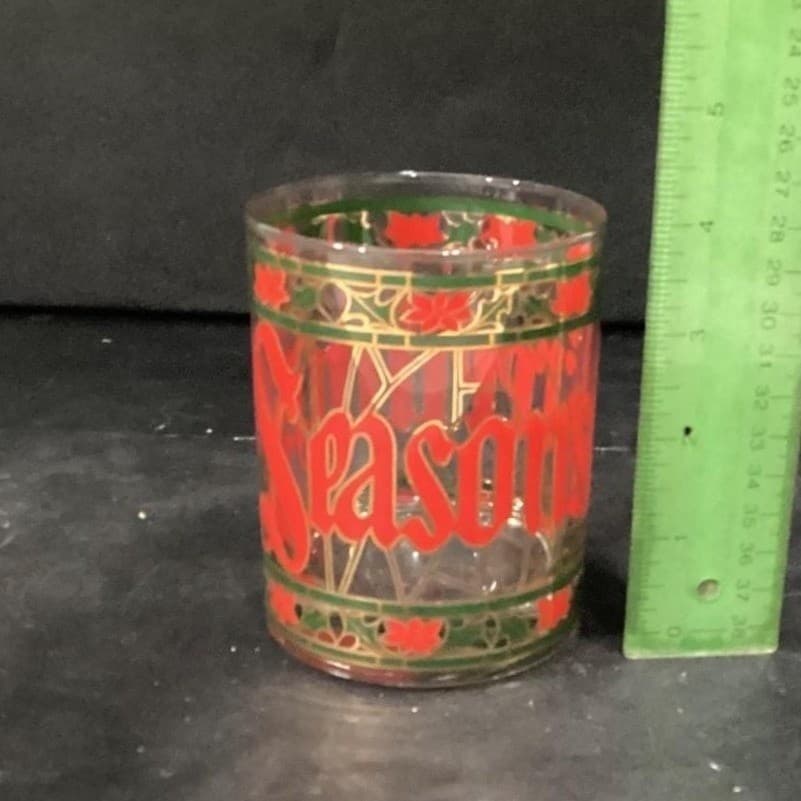 Culver "Seasons Greetings" Christmas Lowball Tumblers, Set Of 4, Stained Design - Thumbnail 6