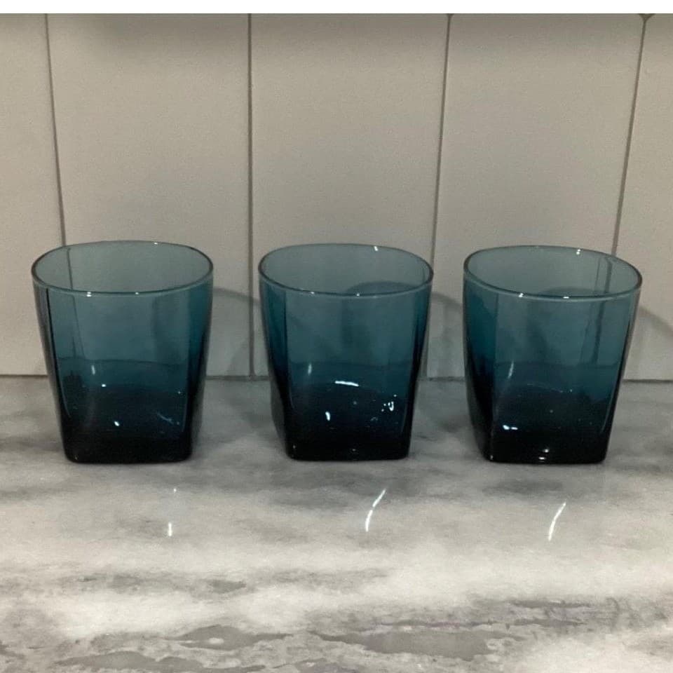 Anchor Hocking Rio Coastal Blue Old Fashioned Glasses, Set of 3 Lowball Tumblers - Thumbnail 8