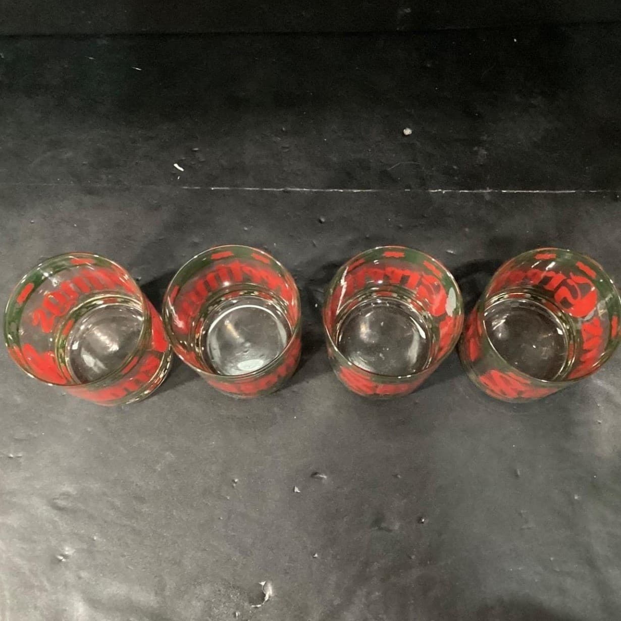 Culver "Seasons Greetings" Christmas Lowball Tumblers, Set Of 4, Stained Design - Thumbnail 4